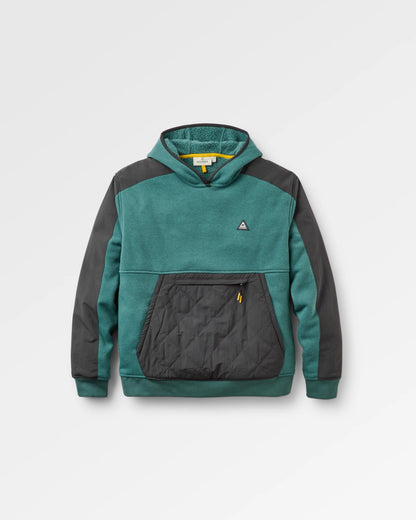 Tidal Fleece Lined Hoodie - Faded Black/Deep Ocean - Flatlay