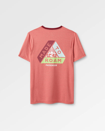 Classic Active Recycled T-Shirt - Mineral Red Marl - Flatlay