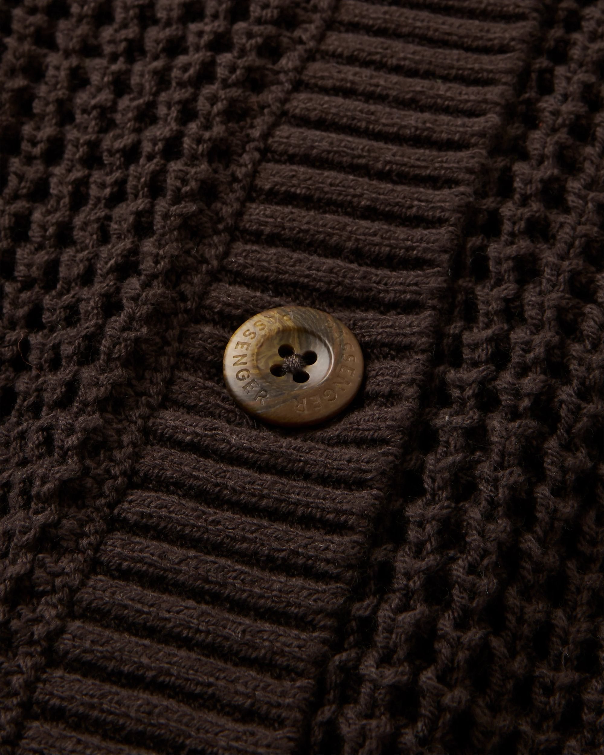 Serenity Knitted Cardigan - Espresso - Flatlay