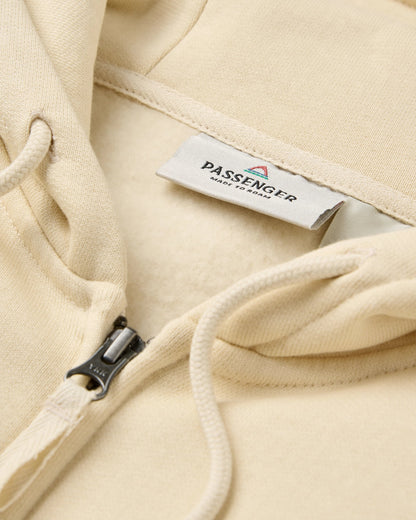 Tall Pines Full Zip Recycled Cotton Hoodie - Birch - Flatlay