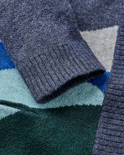 Scenic Recycled Long Knitted Cardigan - Scenic Rich Navy - Flatlay