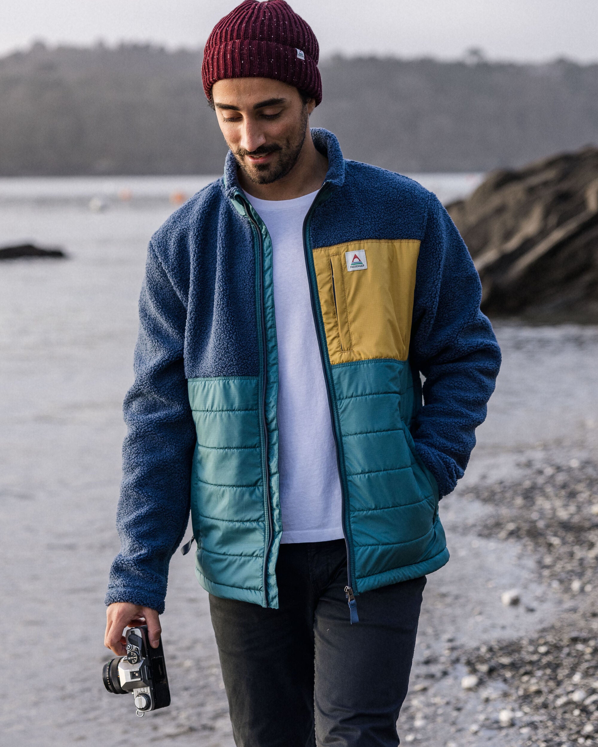 Born Explorer Recycled Polar-Lined Sherpa Fleece - Dark Denim - Lifestyle