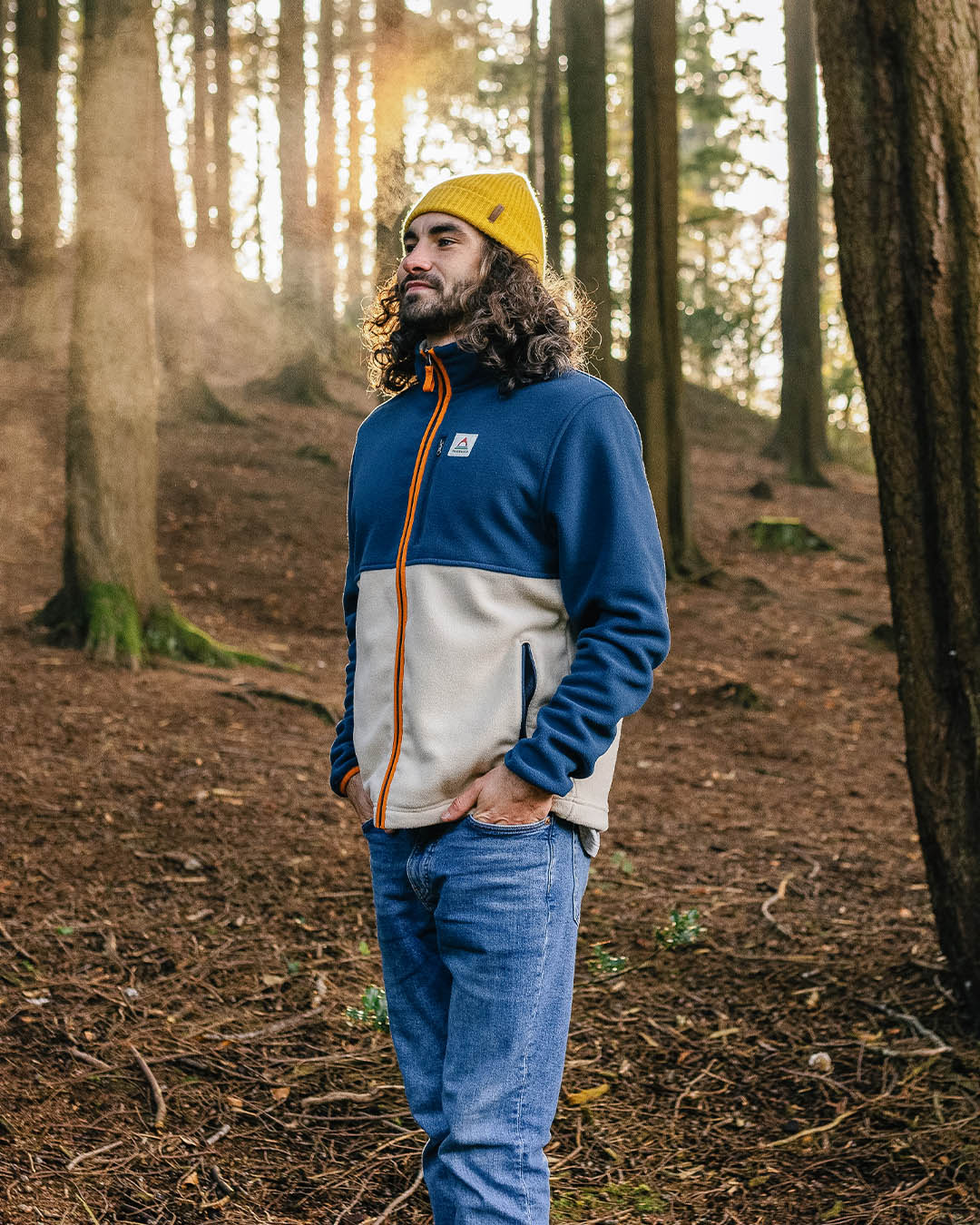 Ridge Full Zip Polar Fleece - Dark Denim/Oatmeal - Lifestyle