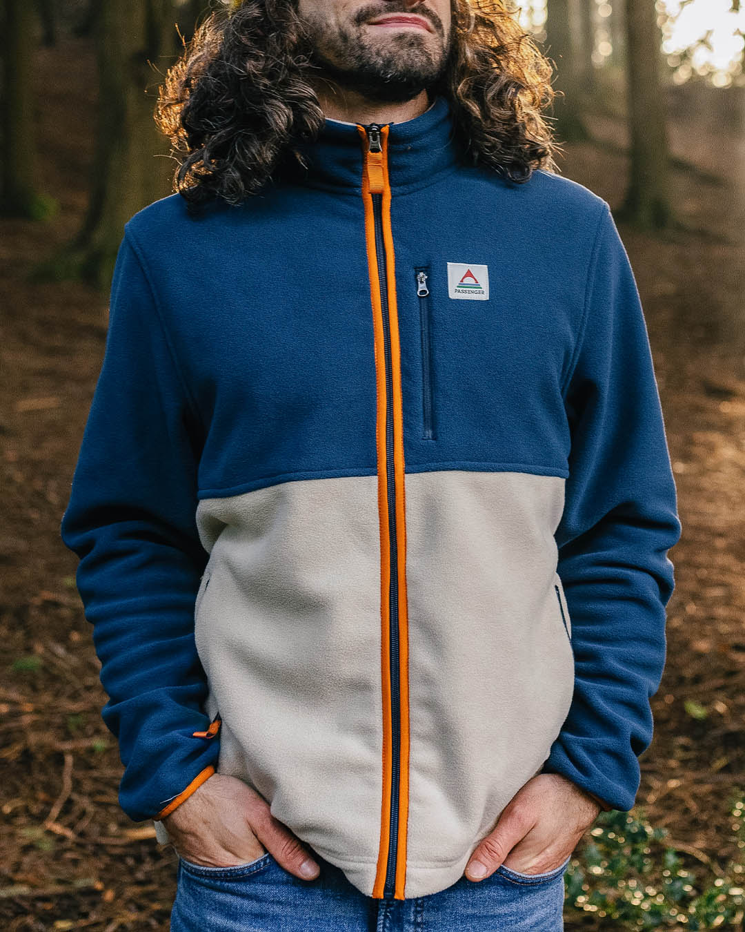 Ridge Full Zip Polar Fleece - Dark Denim/Oatmeal - Lifestyle