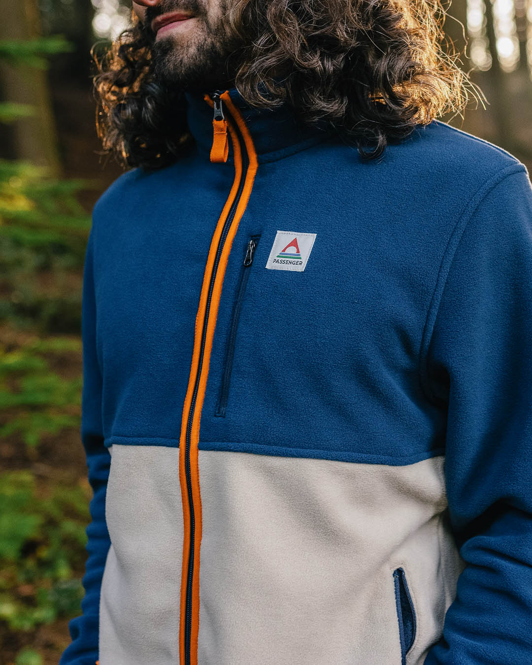Ridge Full Zip Polar Fleece - Dark Denim/Oatmeal - Lifestyle