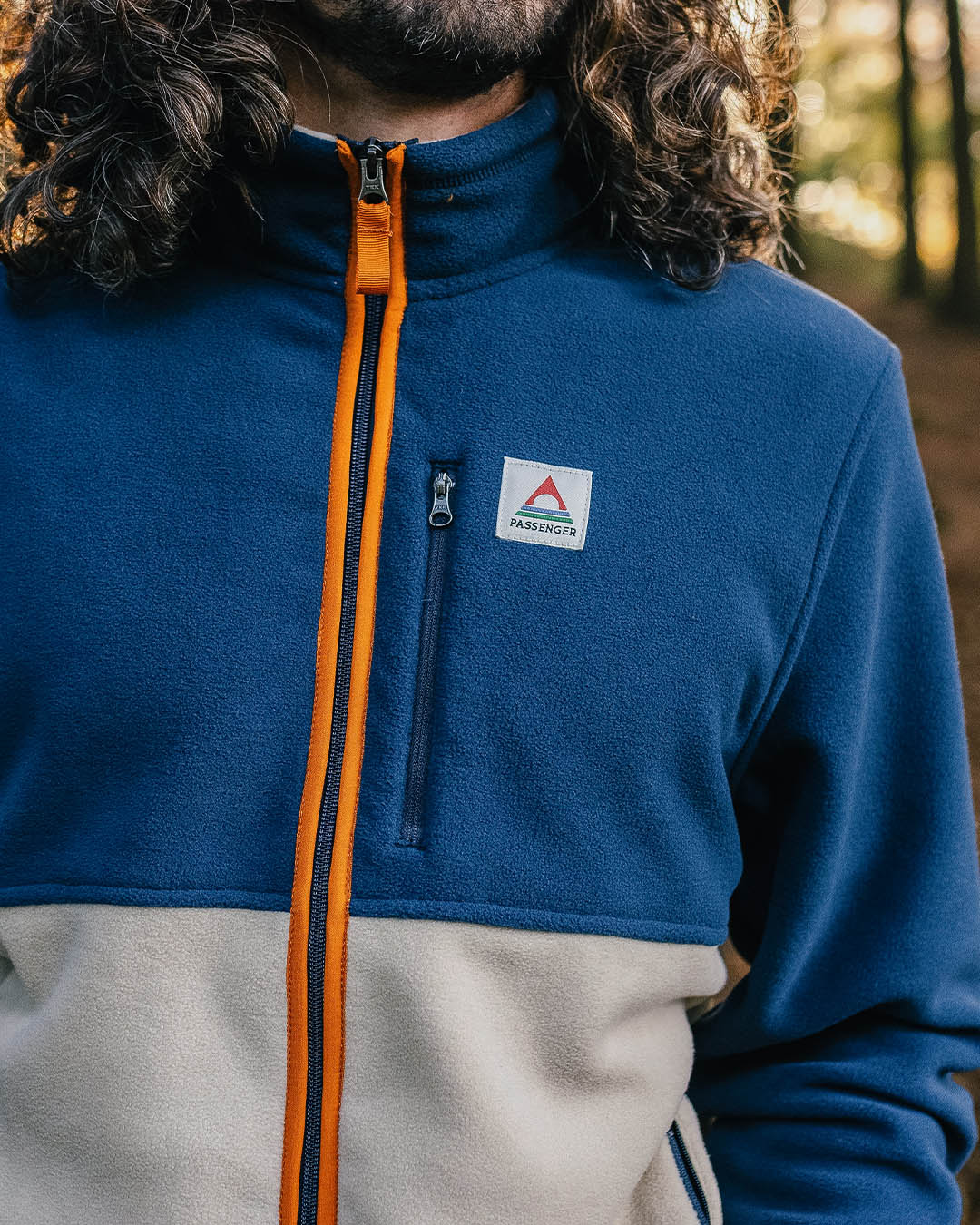 Ridge Full Zip Polar Fleece - Dark Denim/Oatmeal - Lifestyle