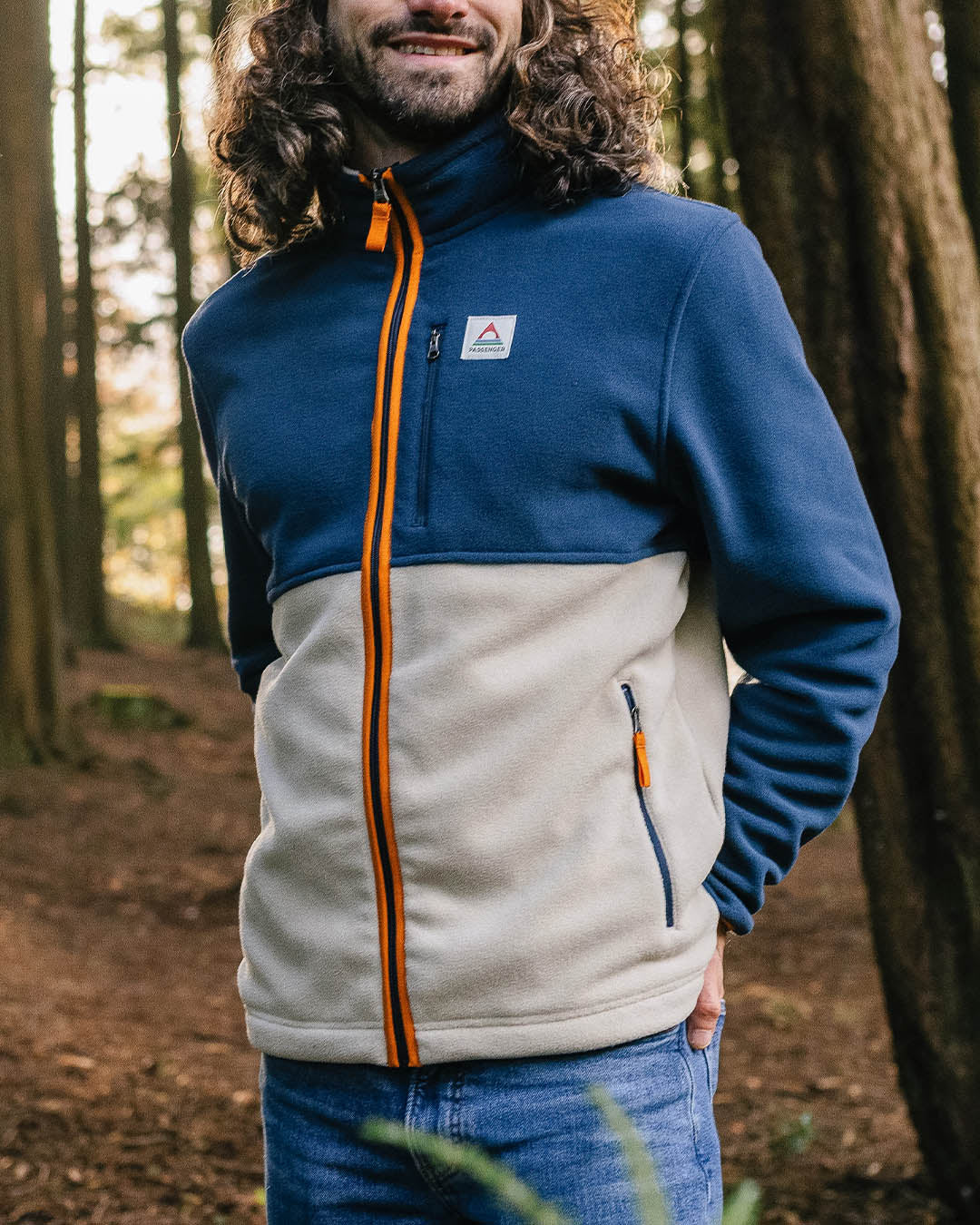 Ridge Full Zip Polar Fleece - Dark Denim/Oatmeal - Lifestyle