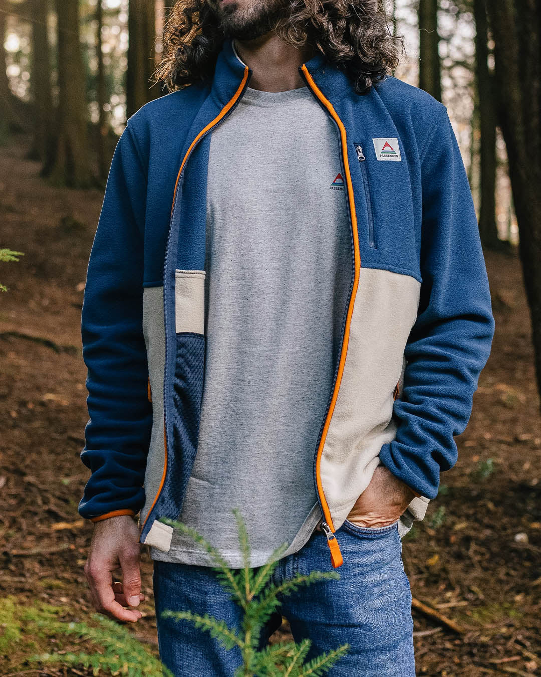 Ridge Full Zip Polar Fleece - Dark Denim/Oatmeal - Lifestyle