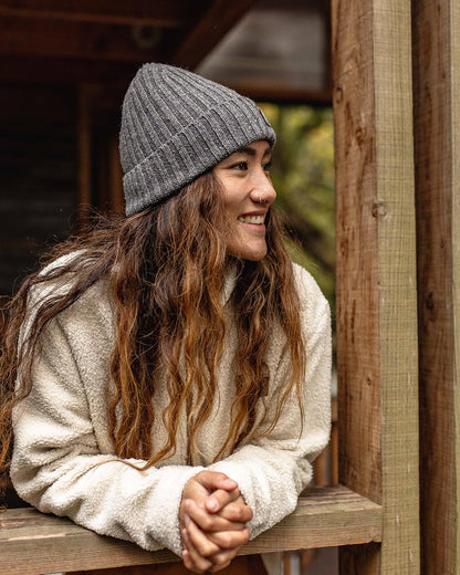 Womens_Katira Rib Knit Beanie - Charcoal