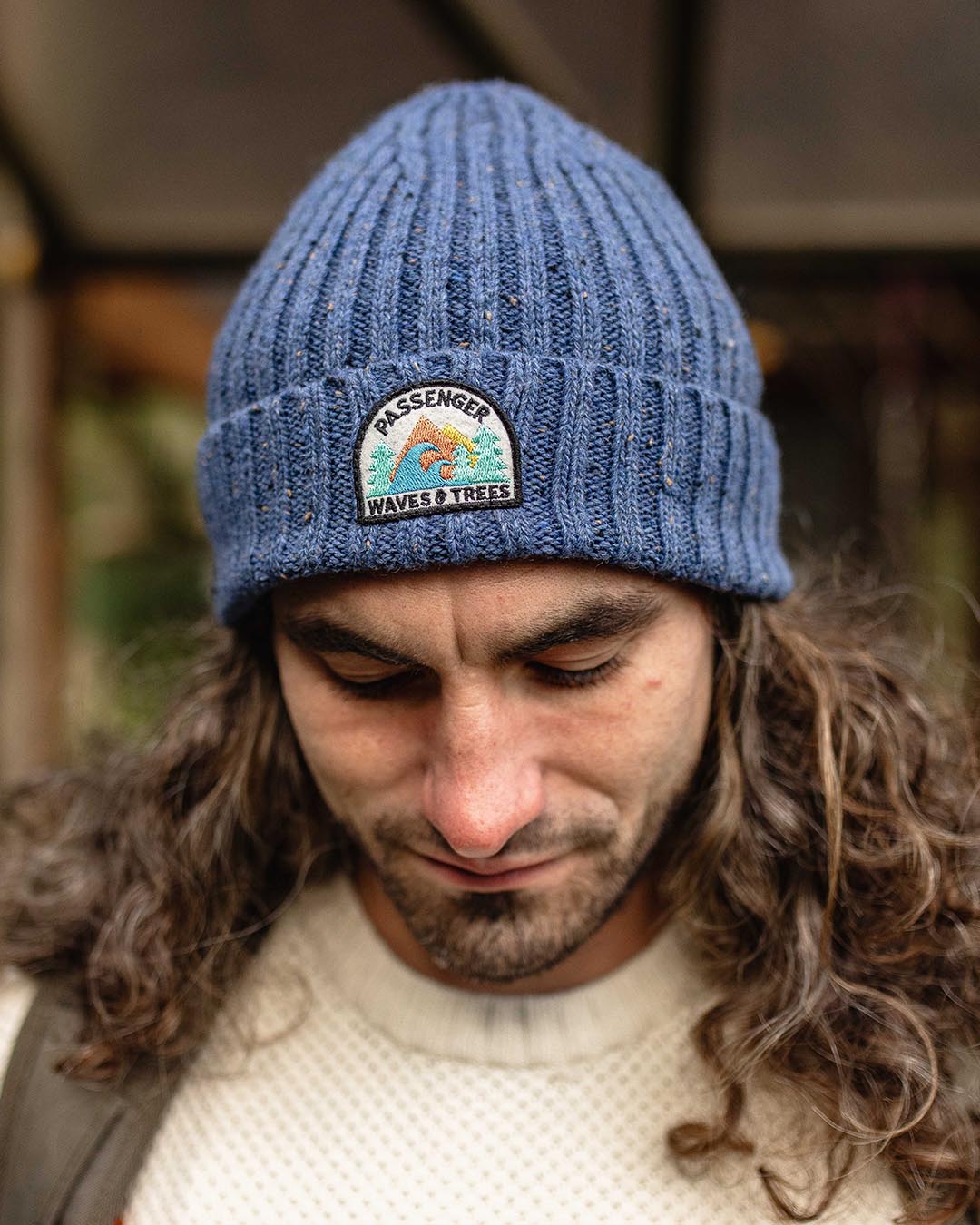 Male_Katira Rib Knit Beanie - Blue Coral