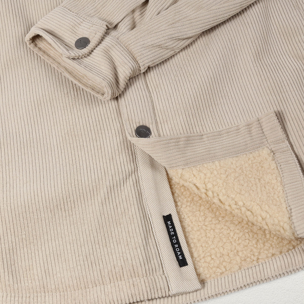 Kodiak Sherpa Lined Cord Shirt - Feather Gray