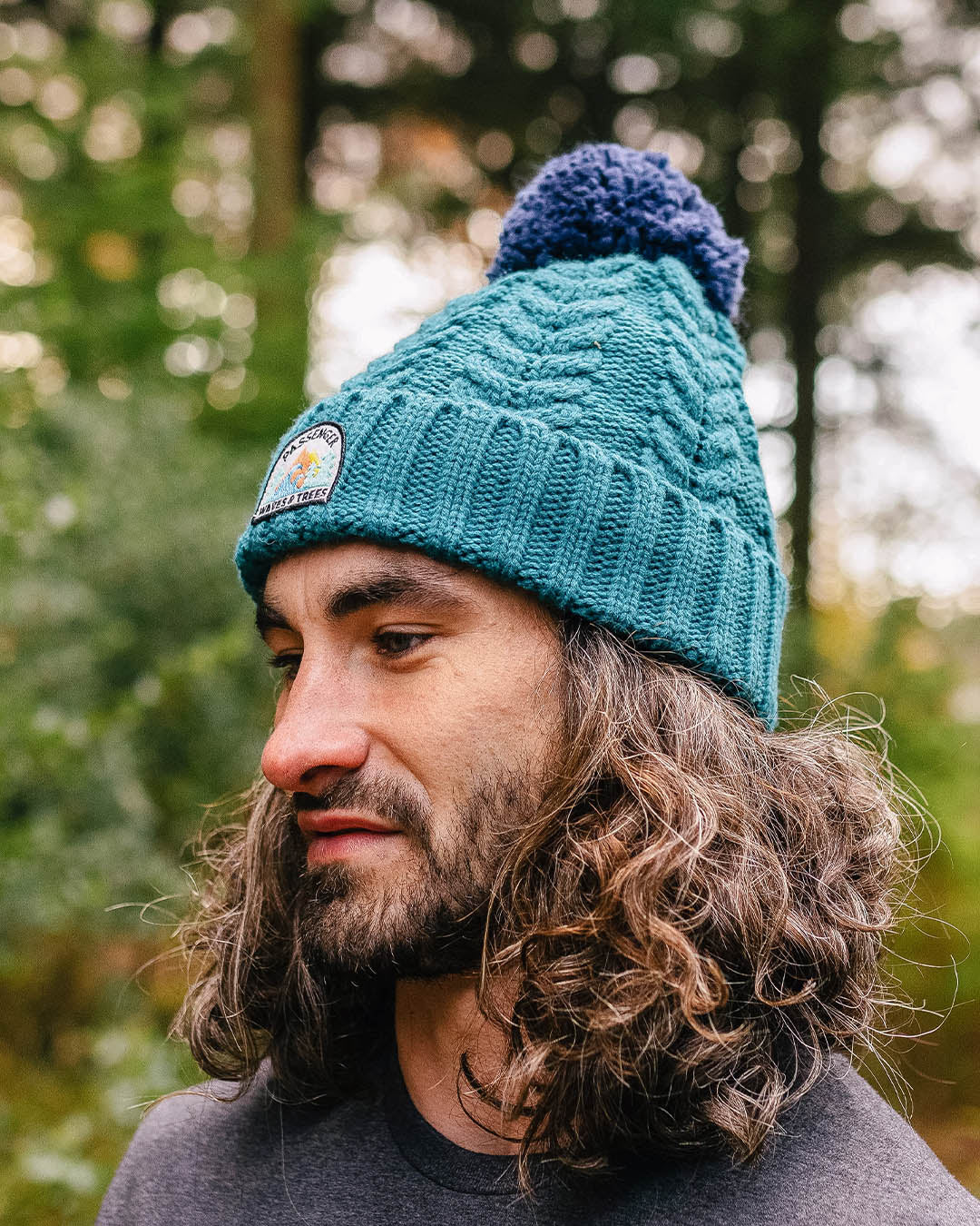 Drifter Fleece Lined Bobble Hat - Shaded Spruce - Lifestyle