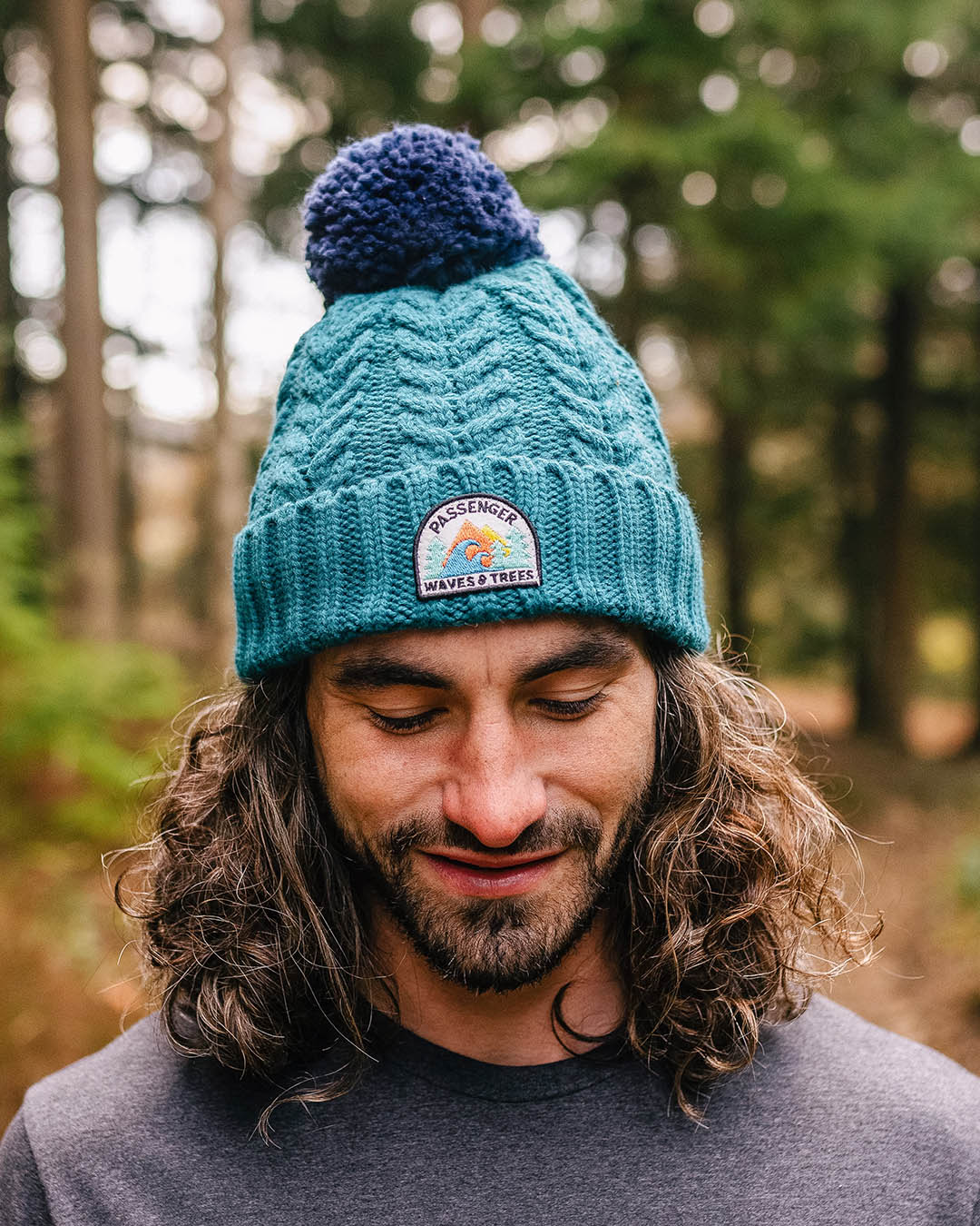 Drifter Fleece Lined Bobble Hat - Shaded Spruce - Lifestyle