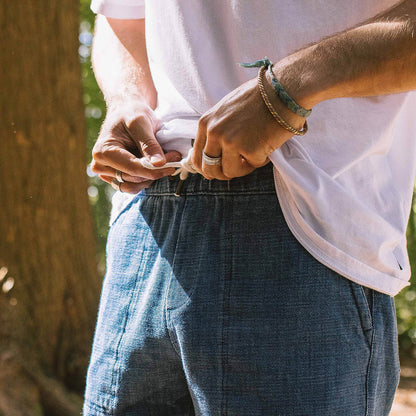 Pine Organic Cotton Cord Shorts - Washed Denim