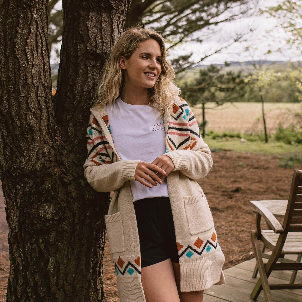 Palumbo Hooded Cardigan - Off White - Lifestyle