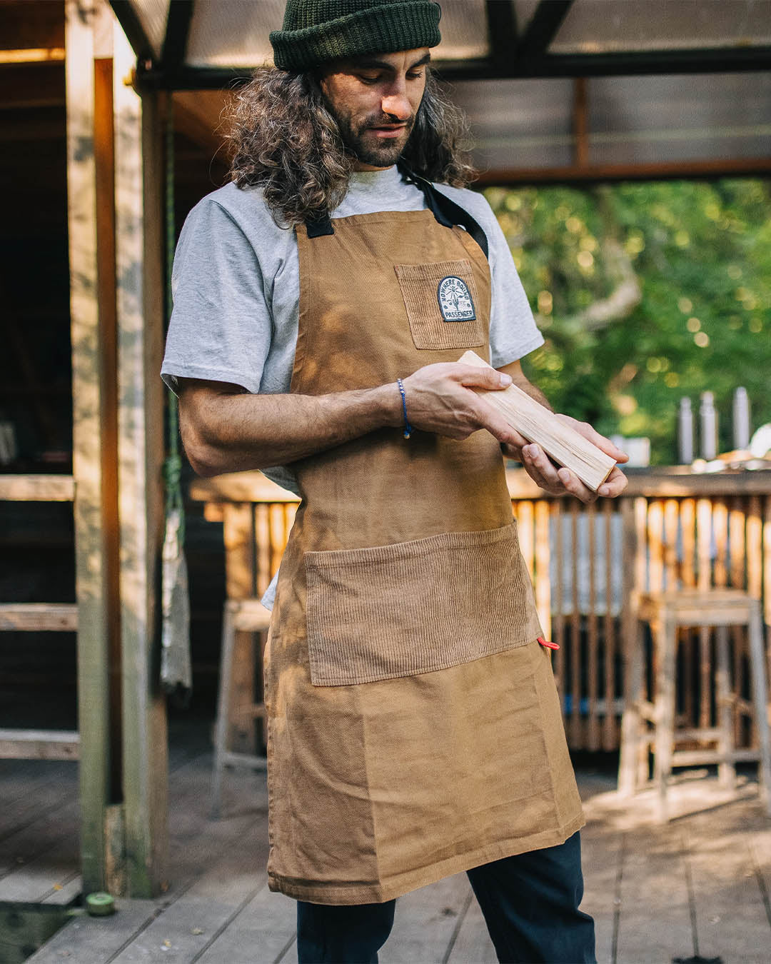 Yard Organic Cotton Denim Apron - Coconut - Lifestyle