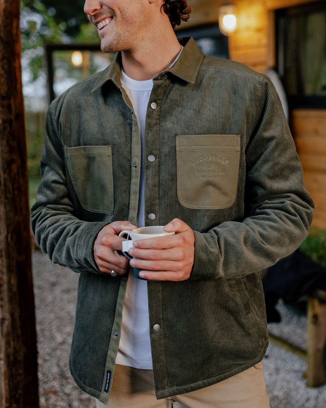 Kodiak Sherpa Lined Cord Shirt - Dusty Olive
