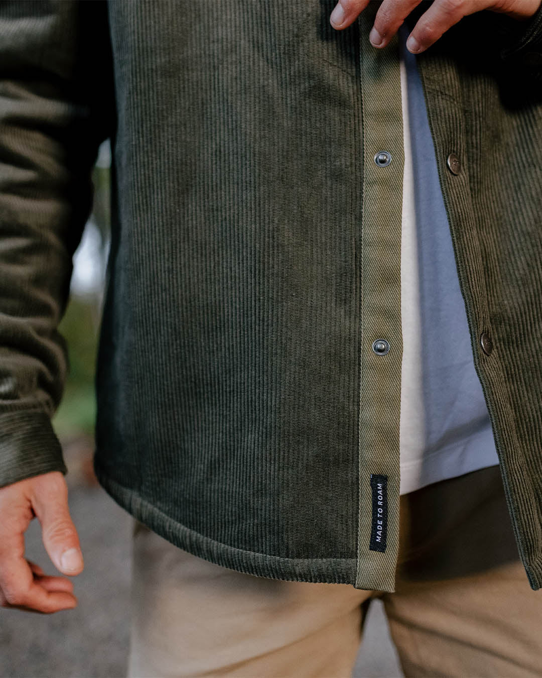 Kodiak Sherpa Lined Cord Shirt - Dusty Olive