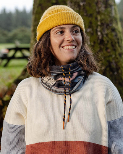 Tor Recycled Polar Womens-Fleece Snood - Deep Navy Vintage Geo