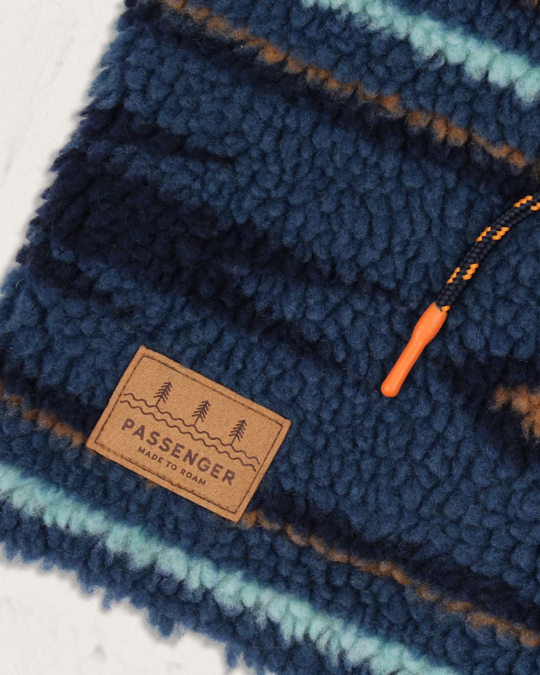 Mulled Recycled Sherpa Fleece Snood - Blue Coral Geo Pattern