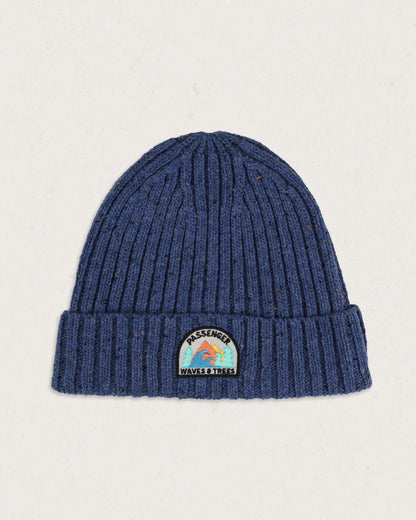 Katira Rib Knit Beanie - Blue Coral