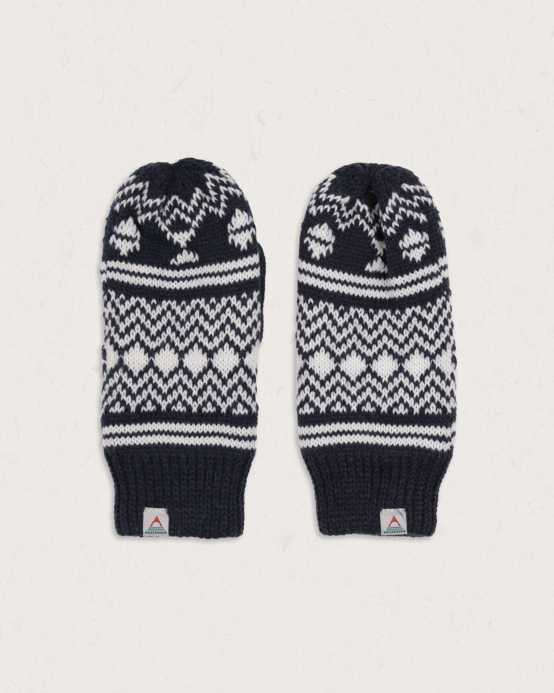 Powder Fleece Lined Acrylic Mittens - Rich Navy - Lifestyle