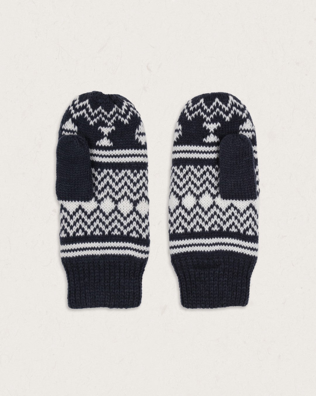 Powder Fleece Lined Acrylic Mittens - Rich Navy - Lifestyle
