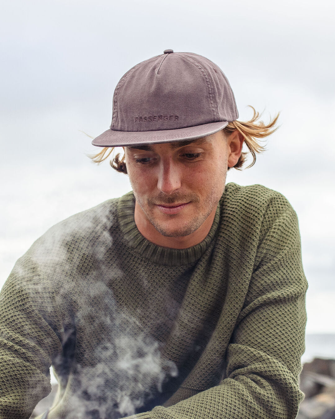 Male_Byron Recycled Cotton 5 Panel Cap - Dusty Lilac