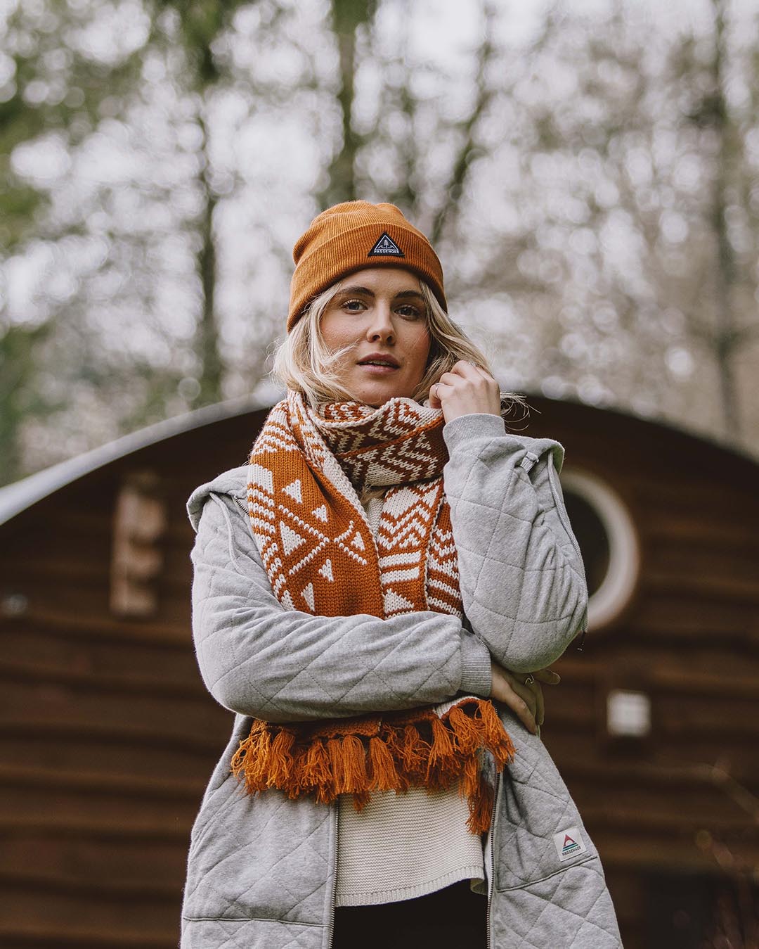 West Coast Acrylic Scarf - Glazed Ginger - Lifestyle