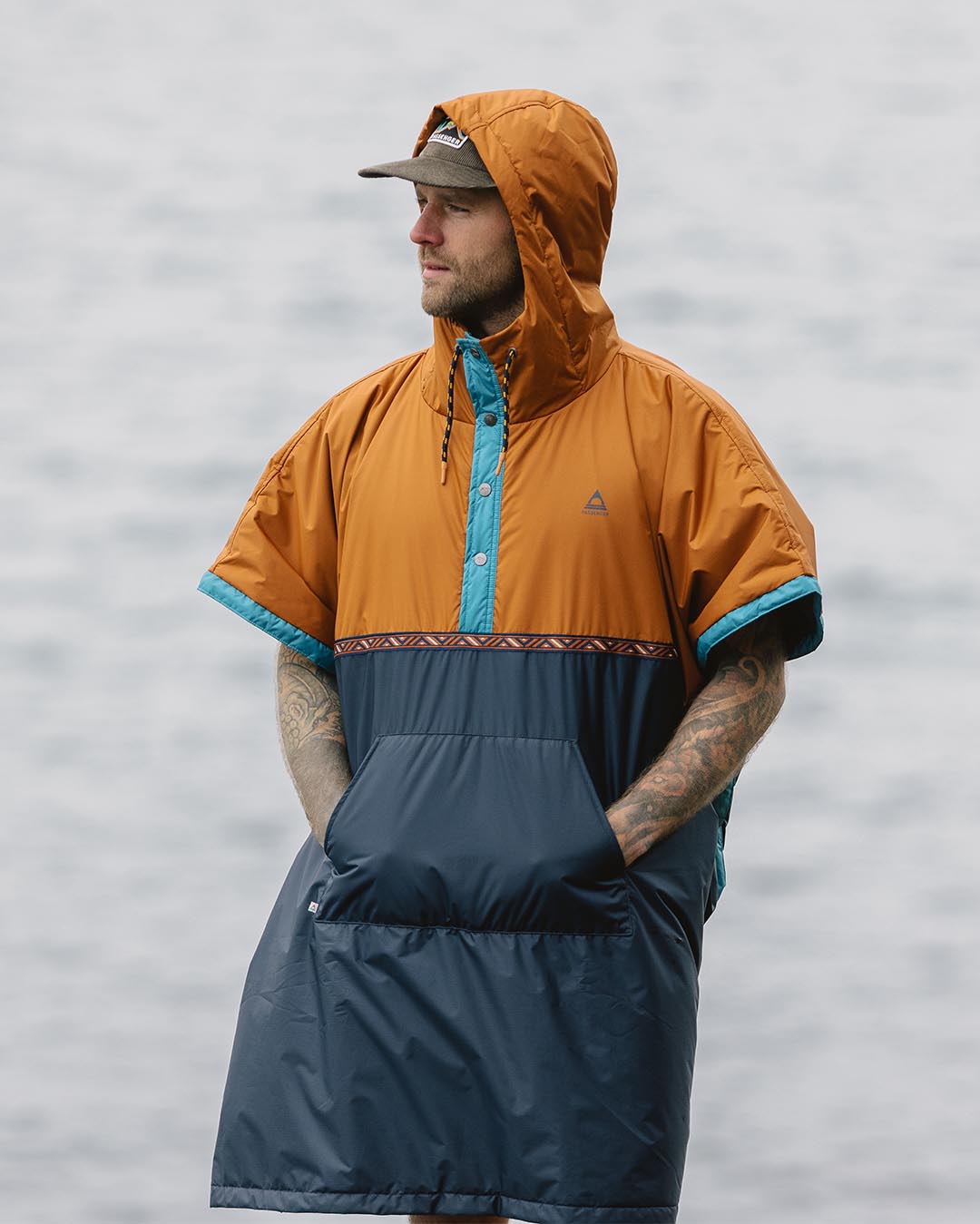 Outback Pull Over Changing Robe - Glazed Ginger/Deep Navy - Lifestyle