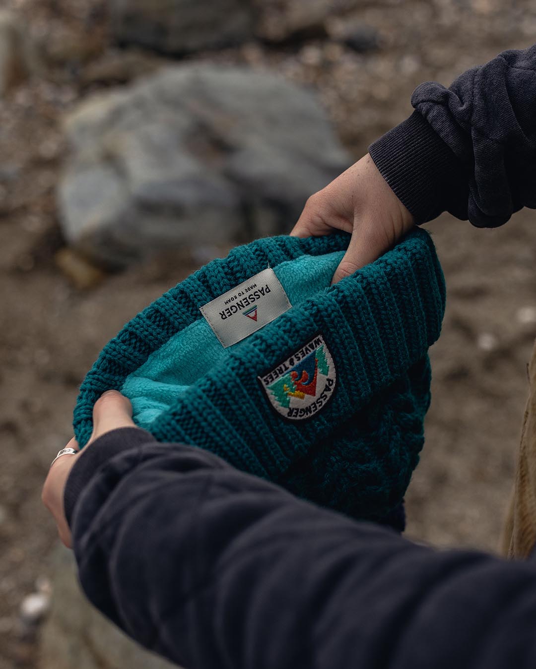 Drifter Fleece Lined Bobble Hat - Shaded Spruce - Lifestyle