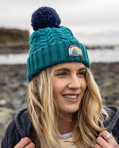 Drifter Fleece Lined Bobble Hat - Shaded Spruce - Lifestyle
