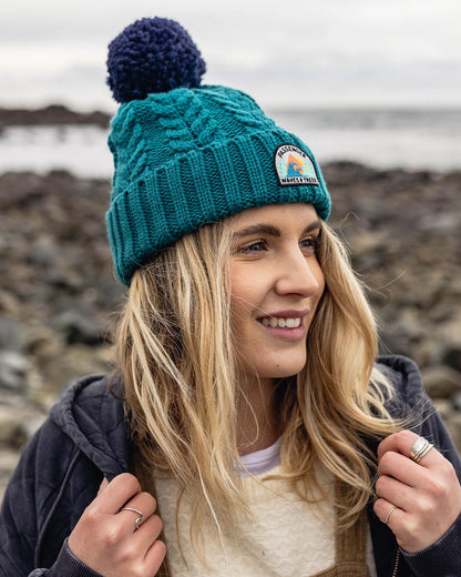 Drifter Fleece Lined Bobble Hat - Shaded Spruce - Lifestyle