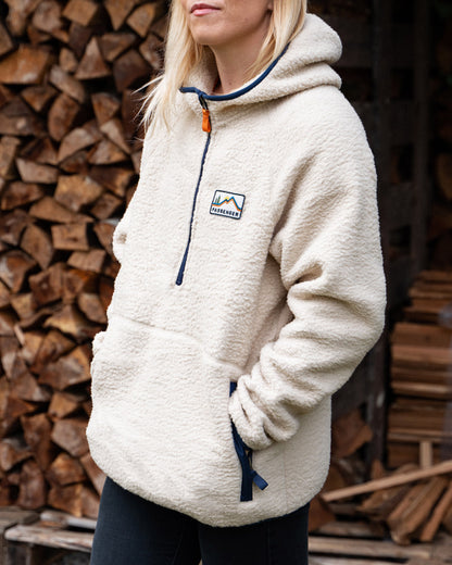 Maine Hooded Recycled Sherpa Fleece - Oatmeal